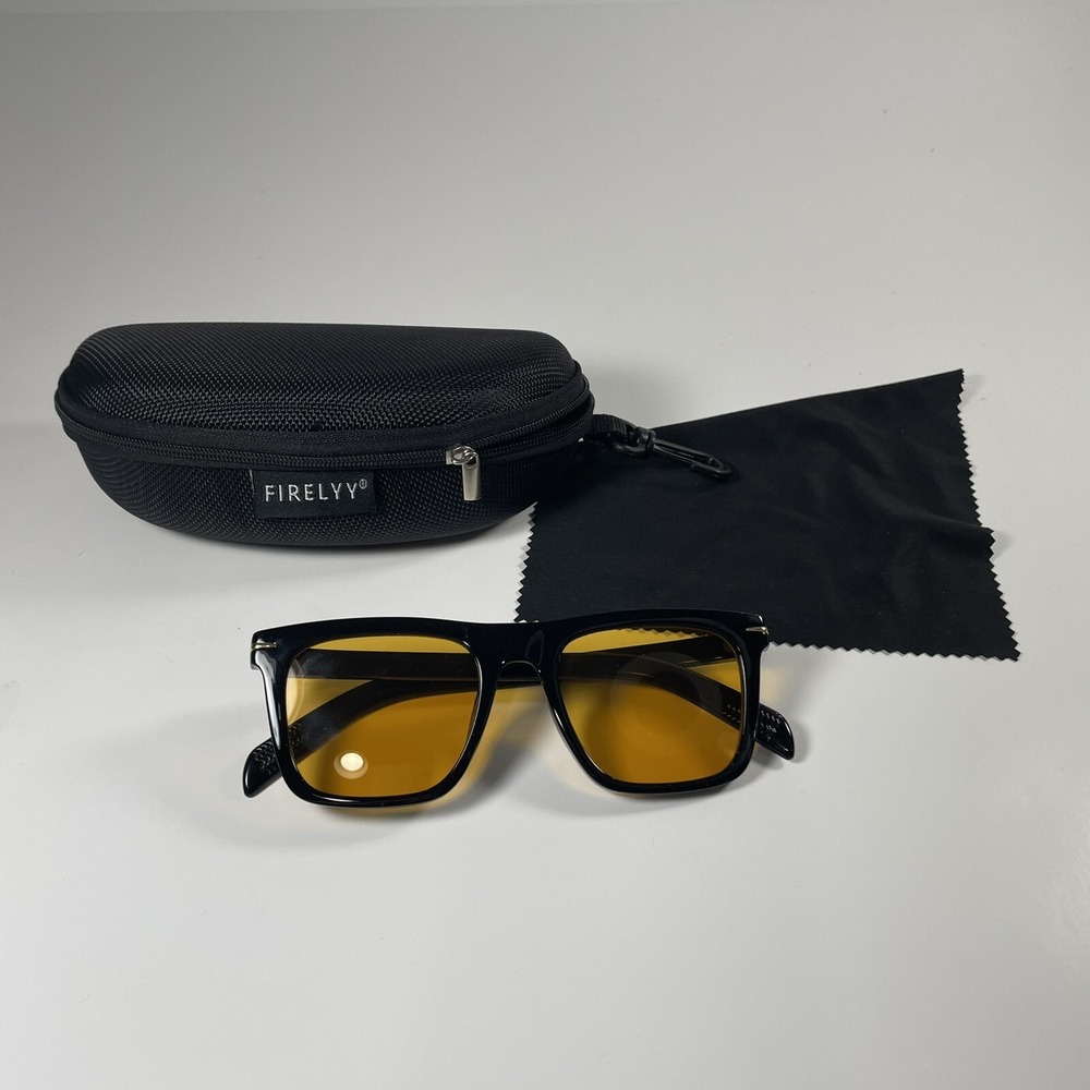 Firelyy classic square Men's fashion Rivet Retro Driver Orange Lens UV 400